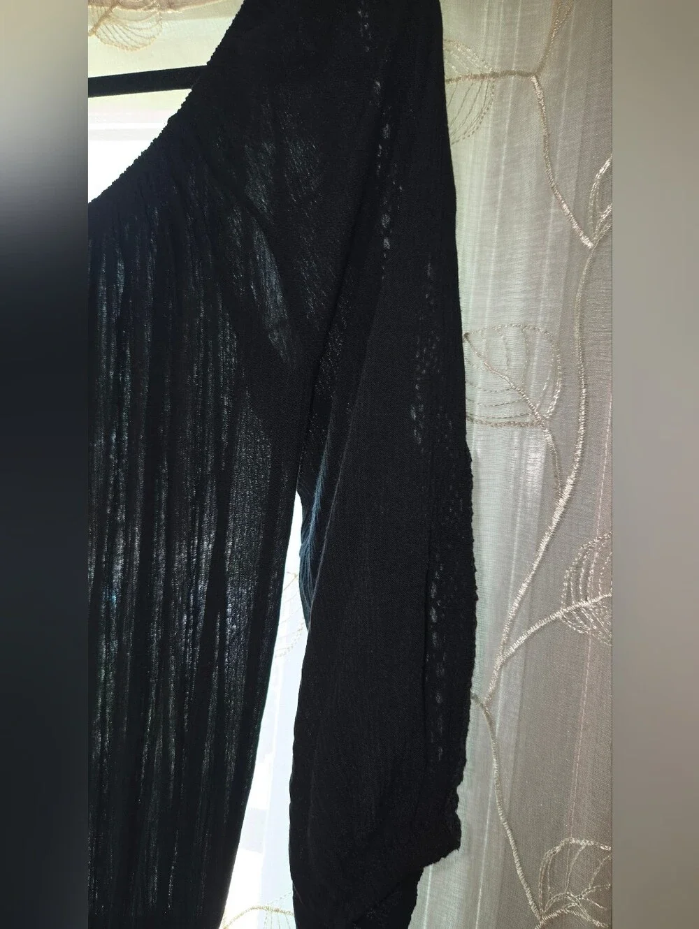 Elan Black Gauze Wide-Leg Jumpsuit
